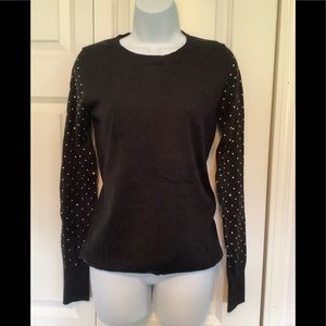 Express lightweight embellished sleeve sweater